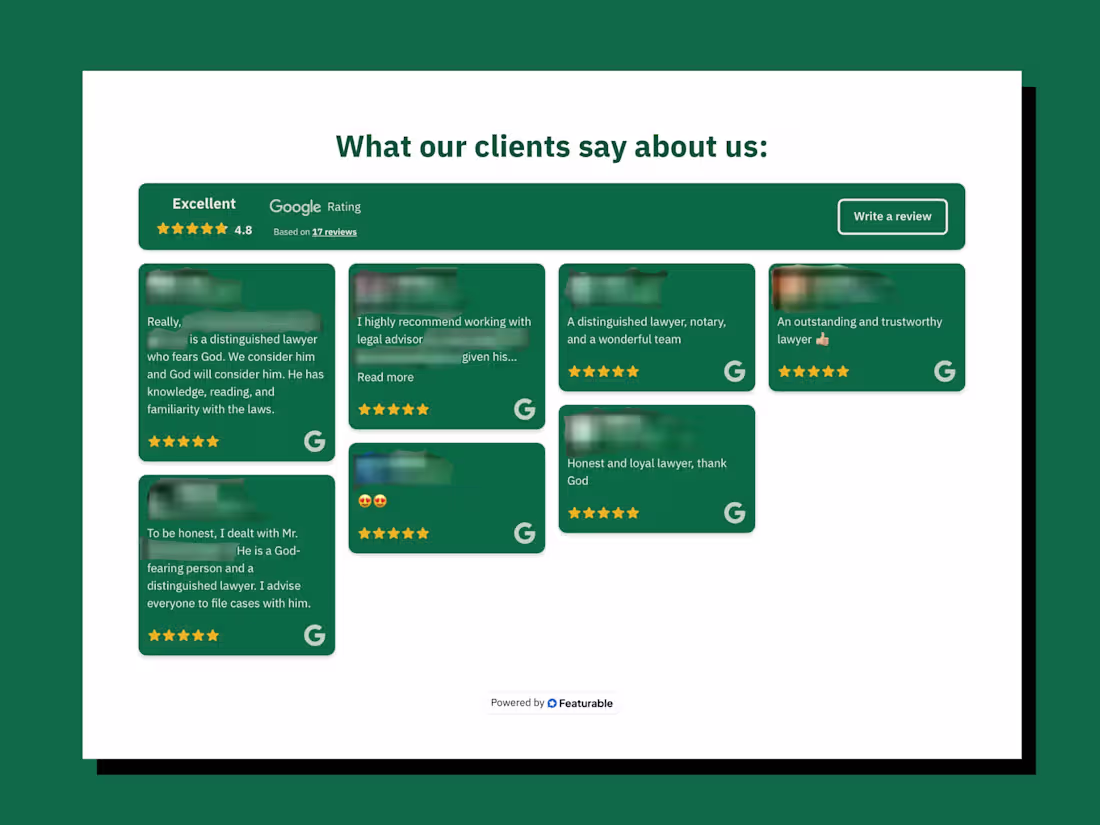 Cover image for Custom-themed Google Reviews section with