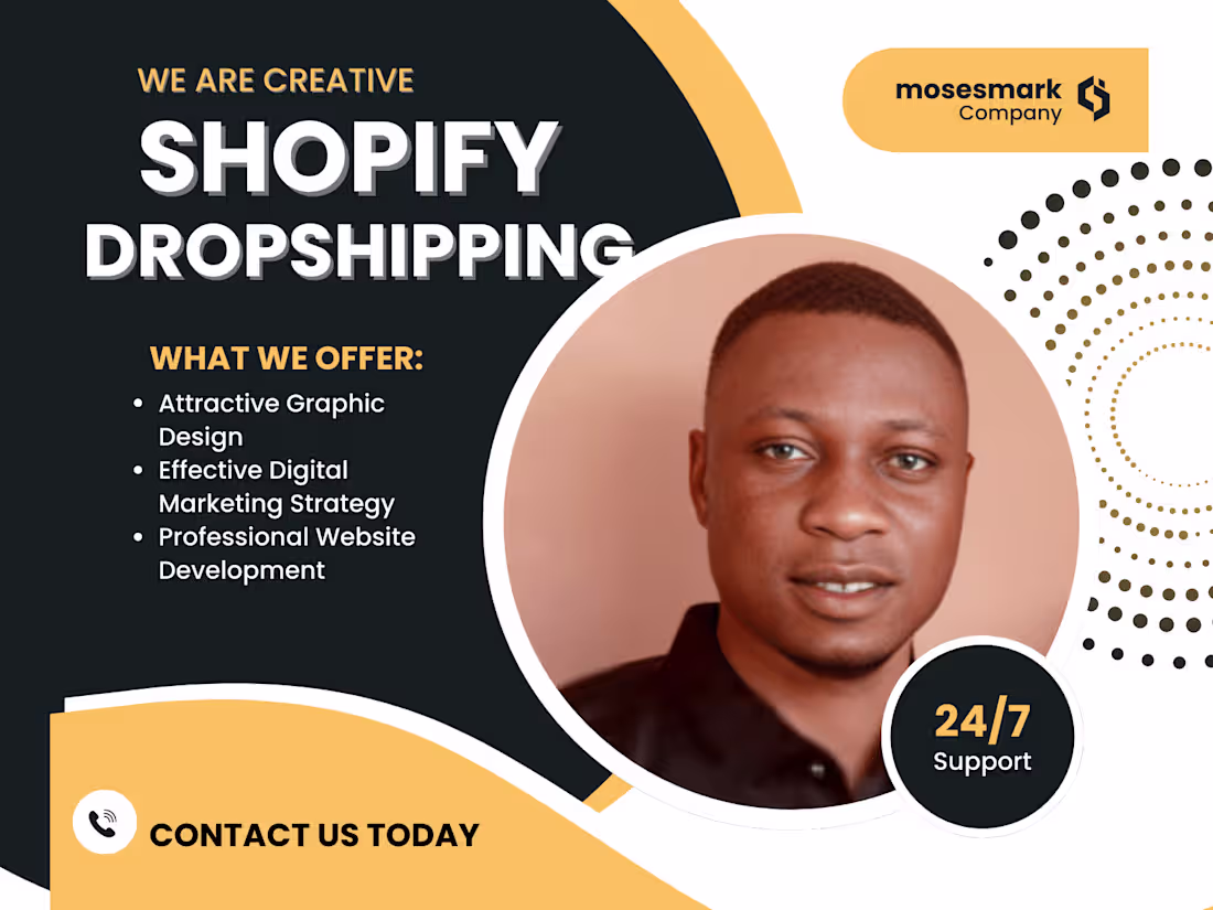 Cover image for I WILL DESIGN SHOPIFY DROPSHIPPING STORE AND SHOPIFY WEBSITE