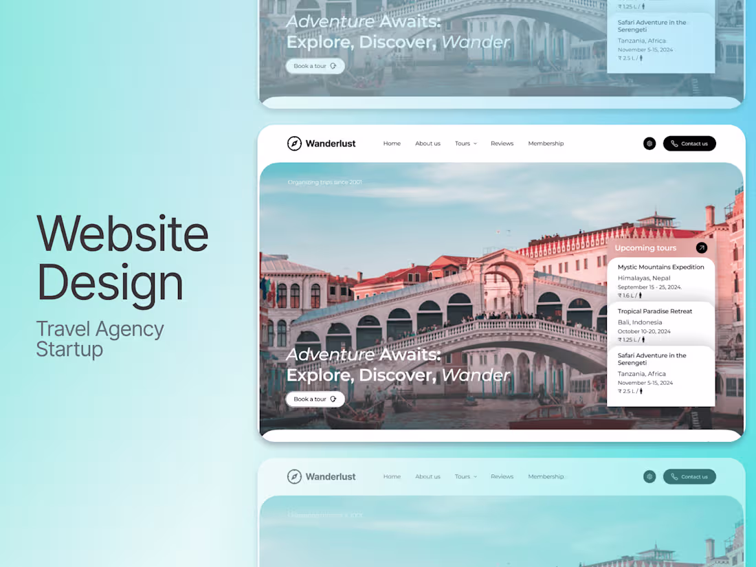 Cover image for Website Design for Travel Agency Startup