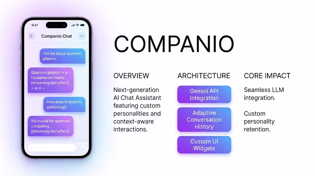 Cover image for Companio – AI Chat Assistant
•