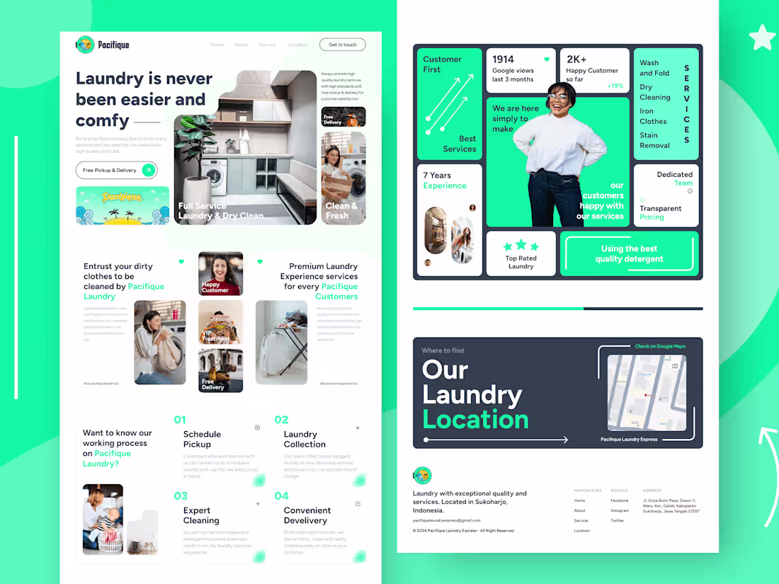 Cover image for Pacifique Laundry Express Landing Page