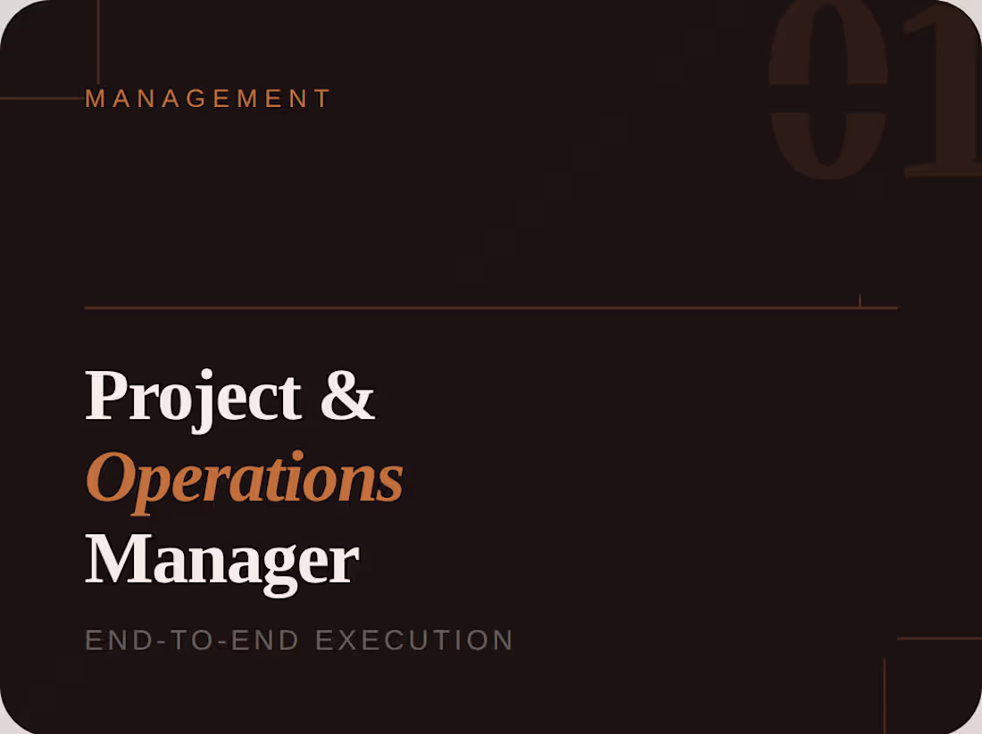 Cover image for Project & Operations Manager