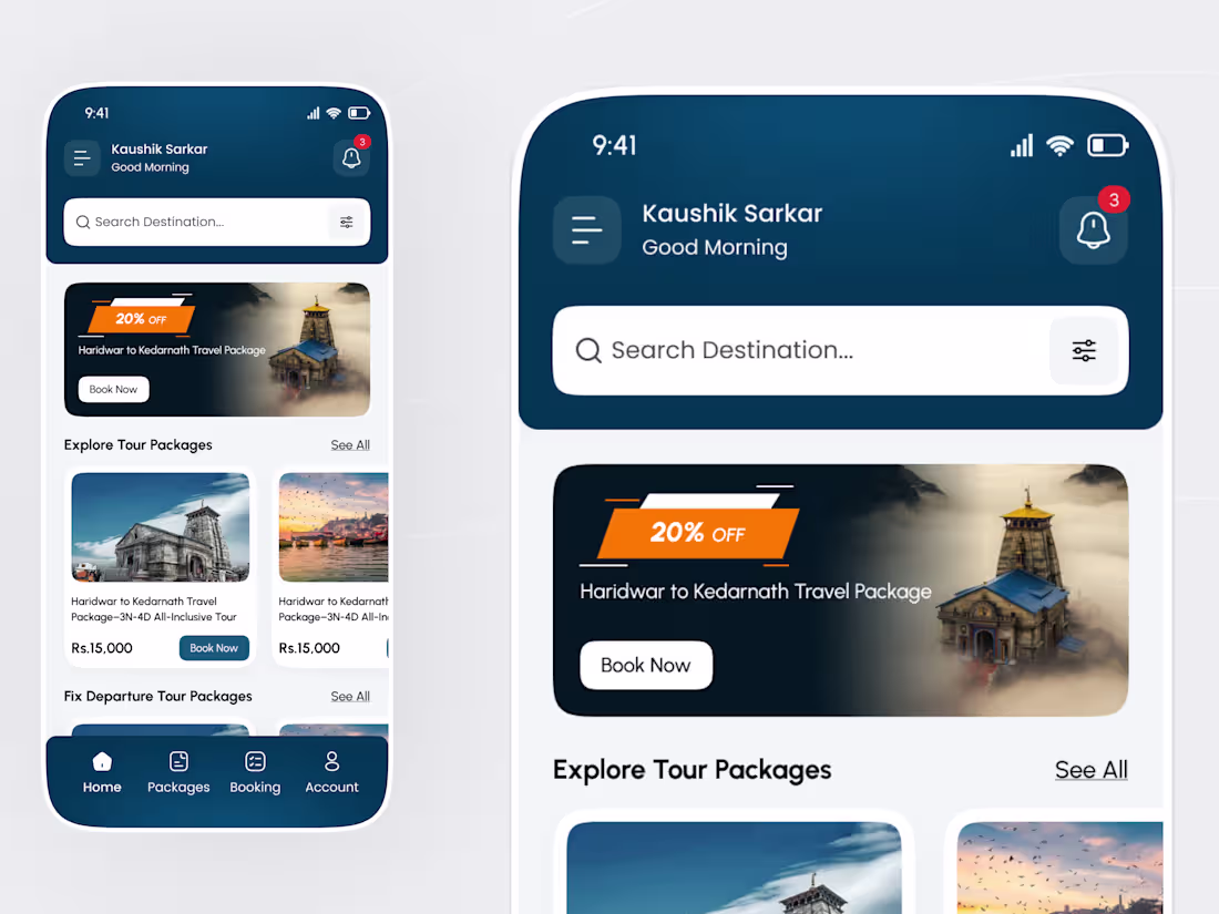 Cover image for Travel App Exploration Screen UI