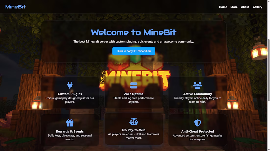 Cover image for Recently worked on a few custom web projects. • MineBit – fu...