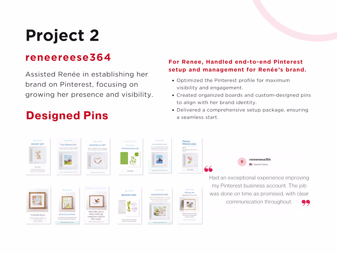 Cover image for Pinterest Profile Setup & Content Creation for RenéeReese364