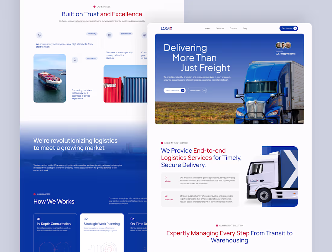 Cover image for Logistic Fleet Service Website