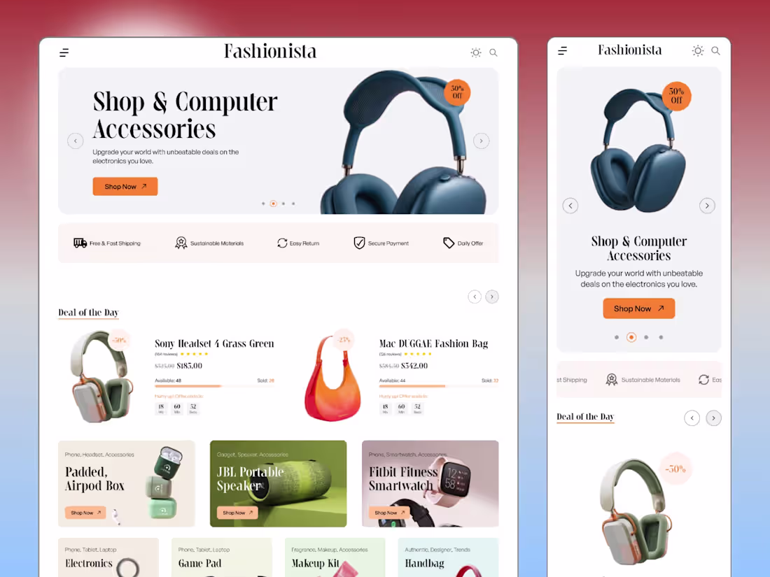 Cover image for Here’s another fresh eCommerce UI built to increase product ...
