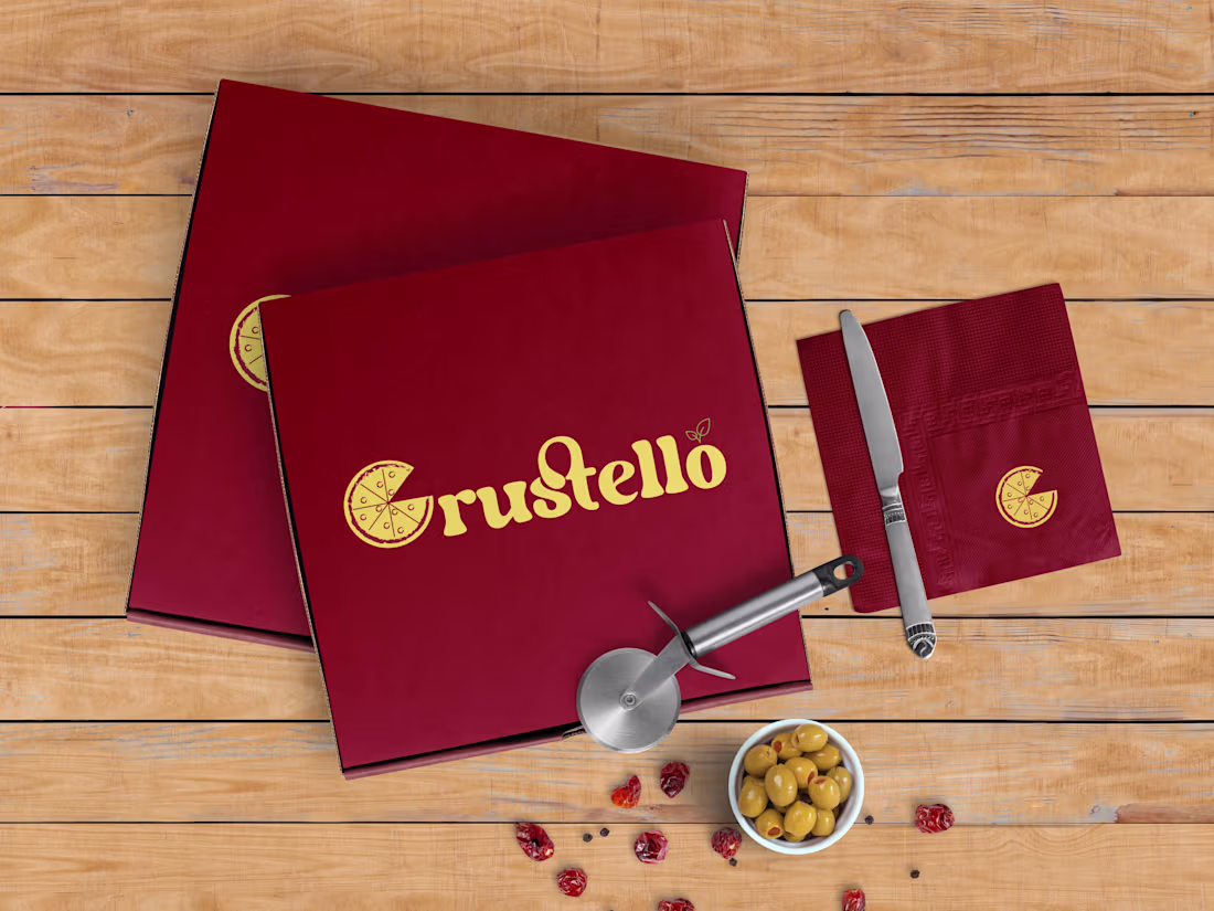 Cover image for 'Crustello' Pizza Branding