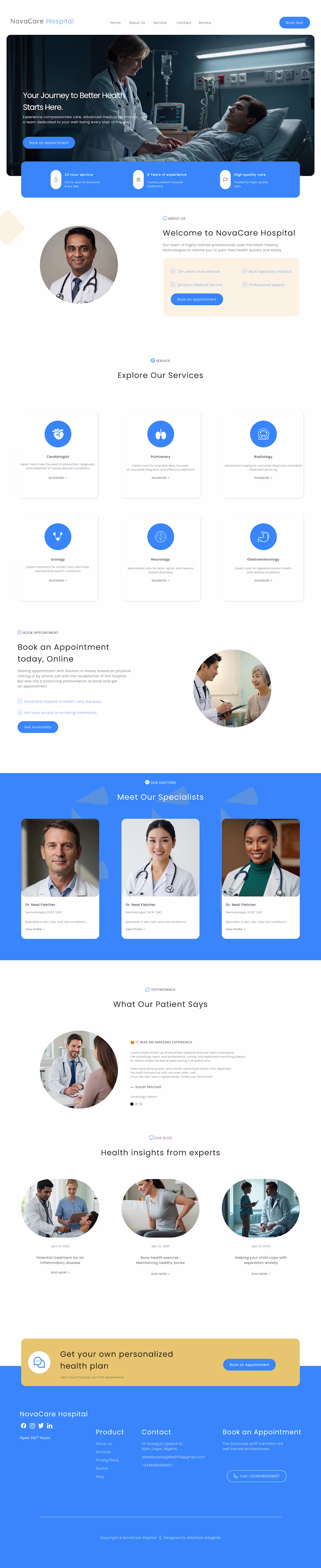 Cover image for Health care WEBSITE DESIGN