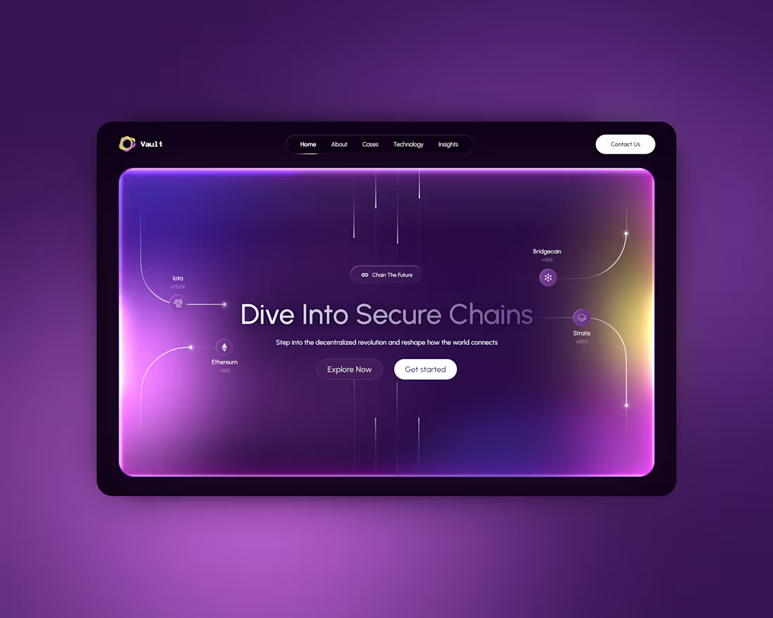 Cover image for Hero section for a decentralised crypto platform. Played wit...