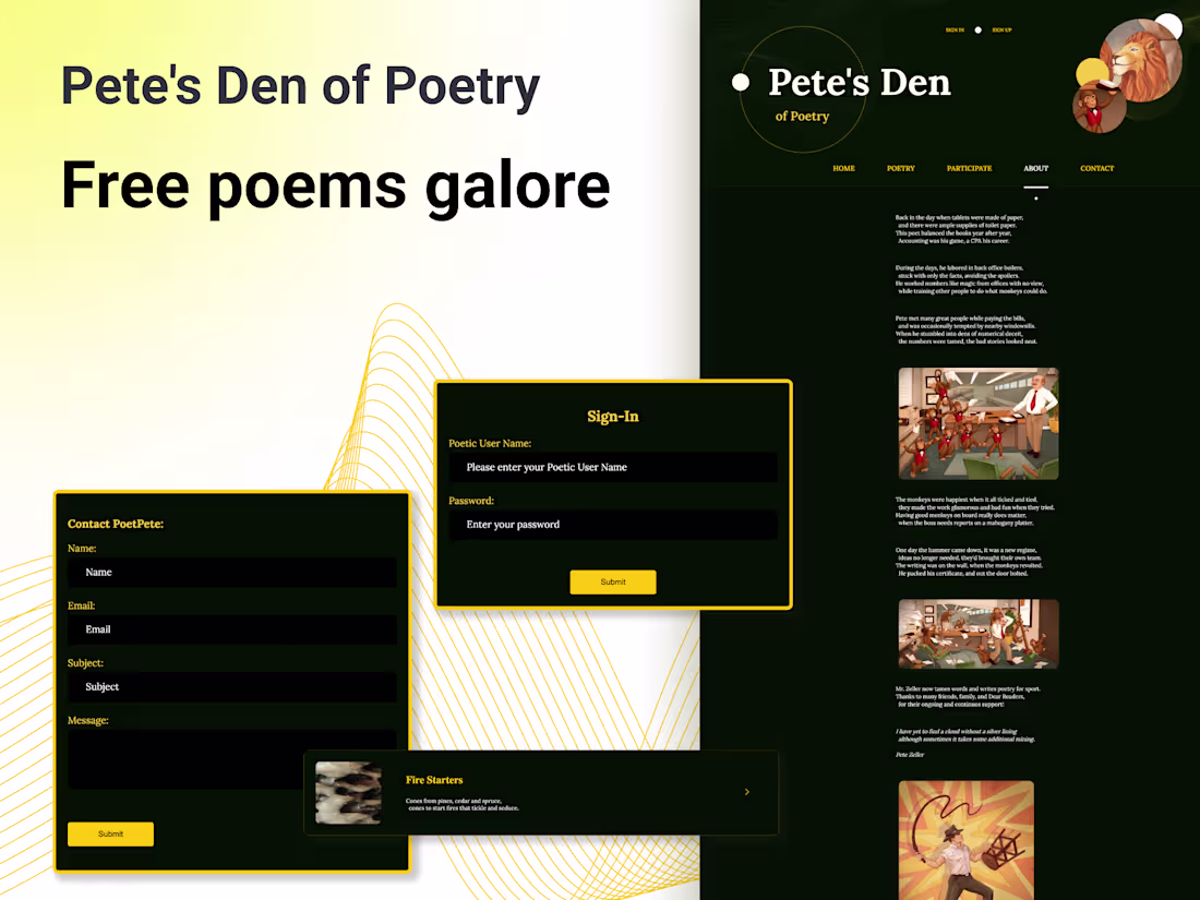 Cover image for Development of Free Poems Galore Website