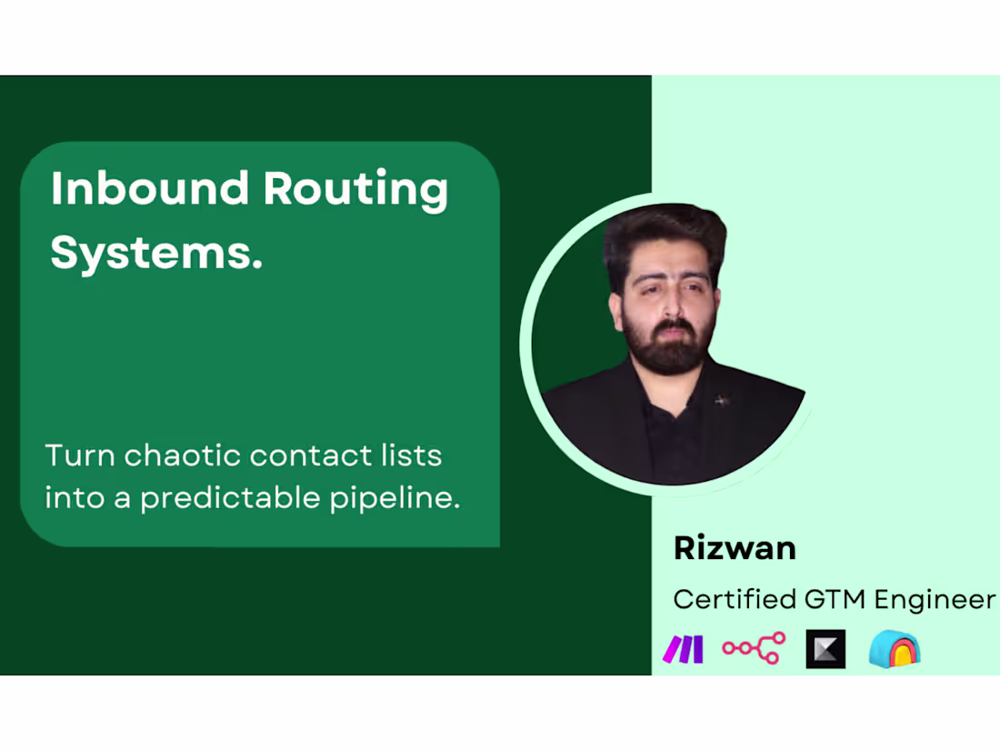 Cover image for CRM Setup & Inbound Lead Routing
