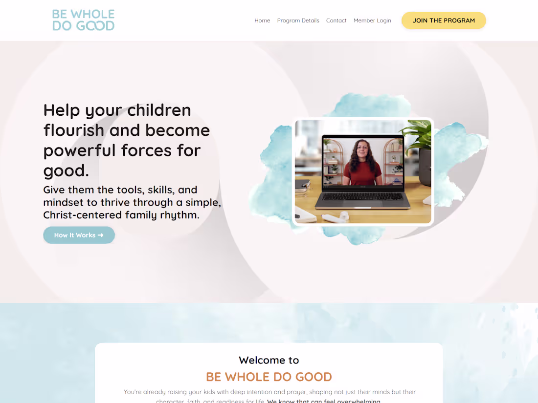 Cover image for Be Whole Do Good – Website Redesign https://www.bewholedogoo...