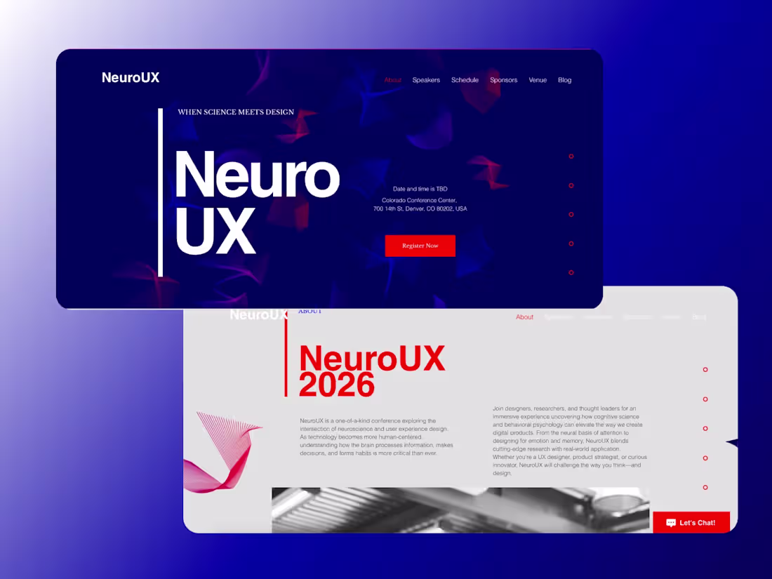 Cover image for NeuroUX Conference Website Design and Development