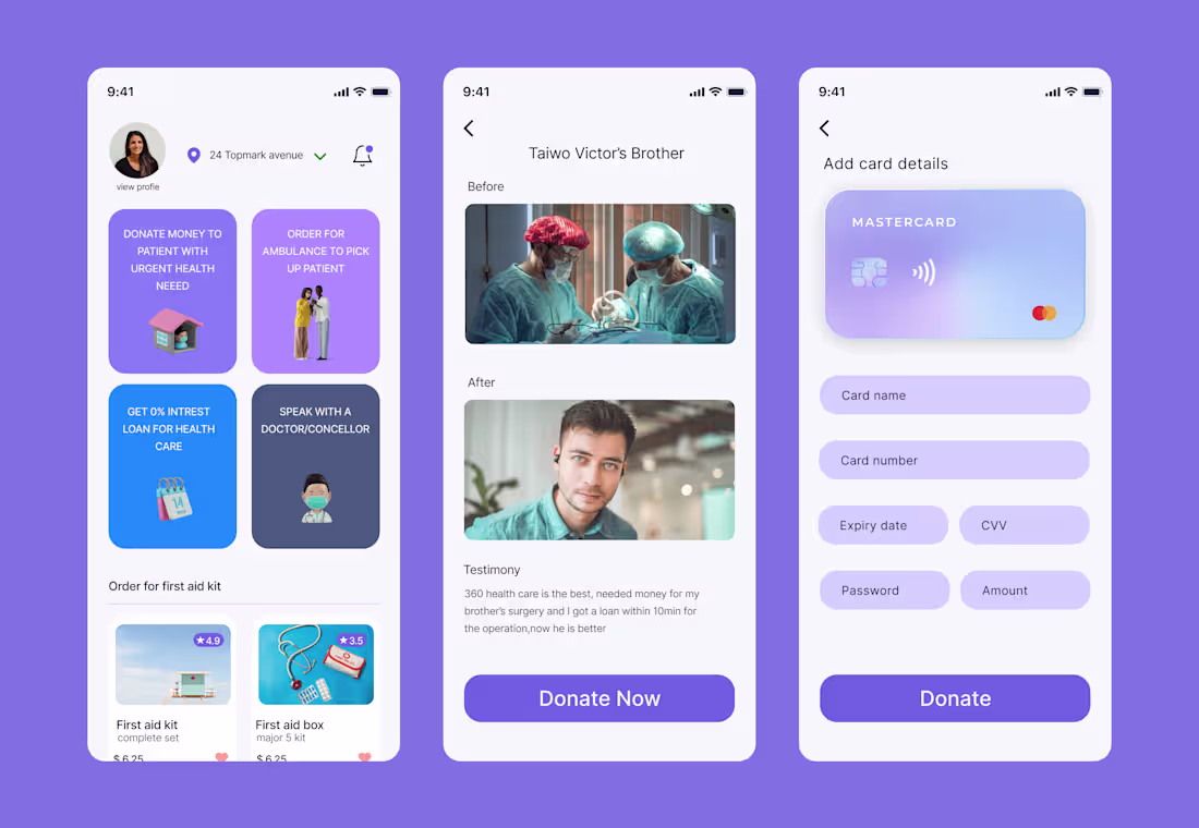 Cover image for Mobile app for 360 Health Care