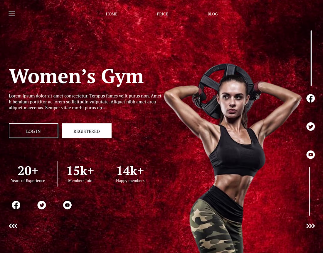 Cover image for GYM FITNESS WEBSITE HERO SECTION