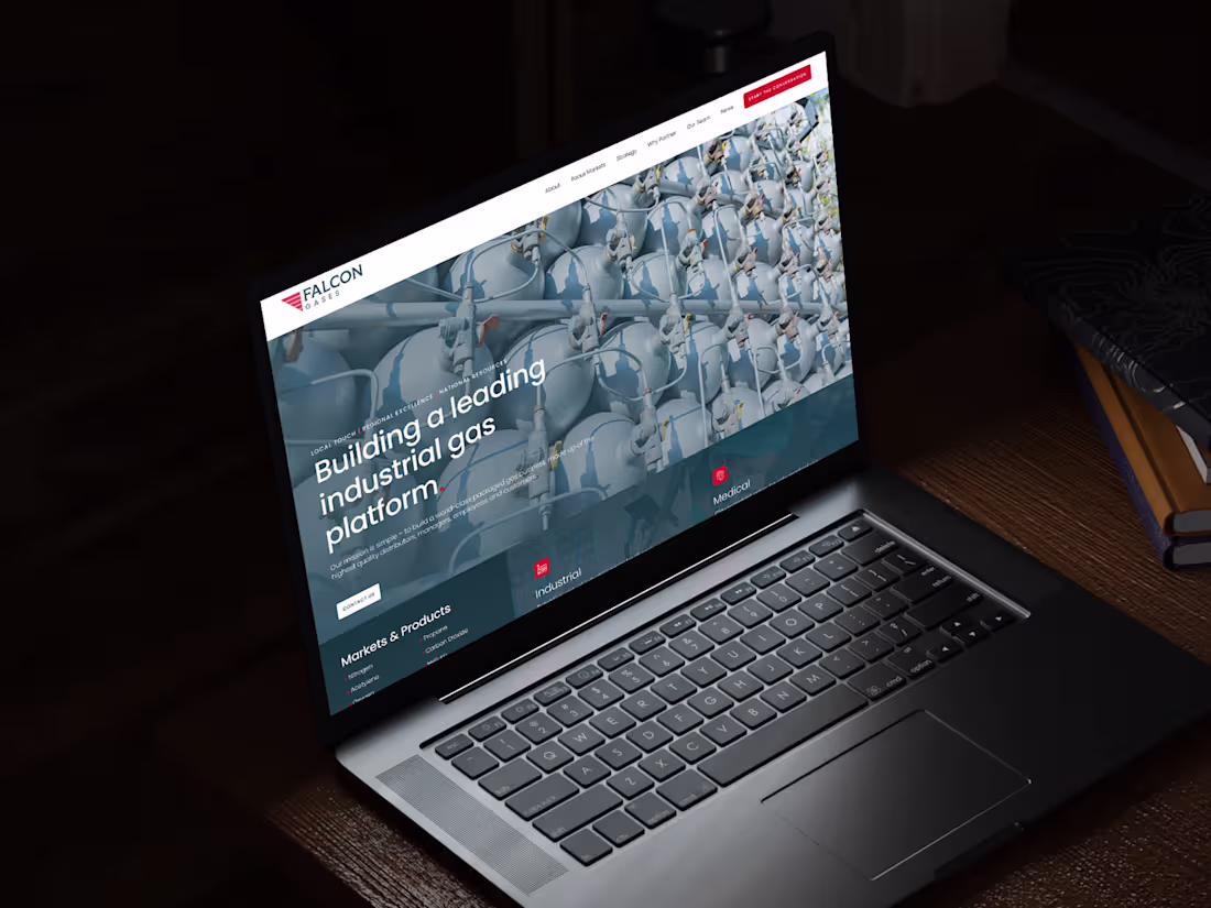 Cover image for Falcon Gases Website & Logo Design