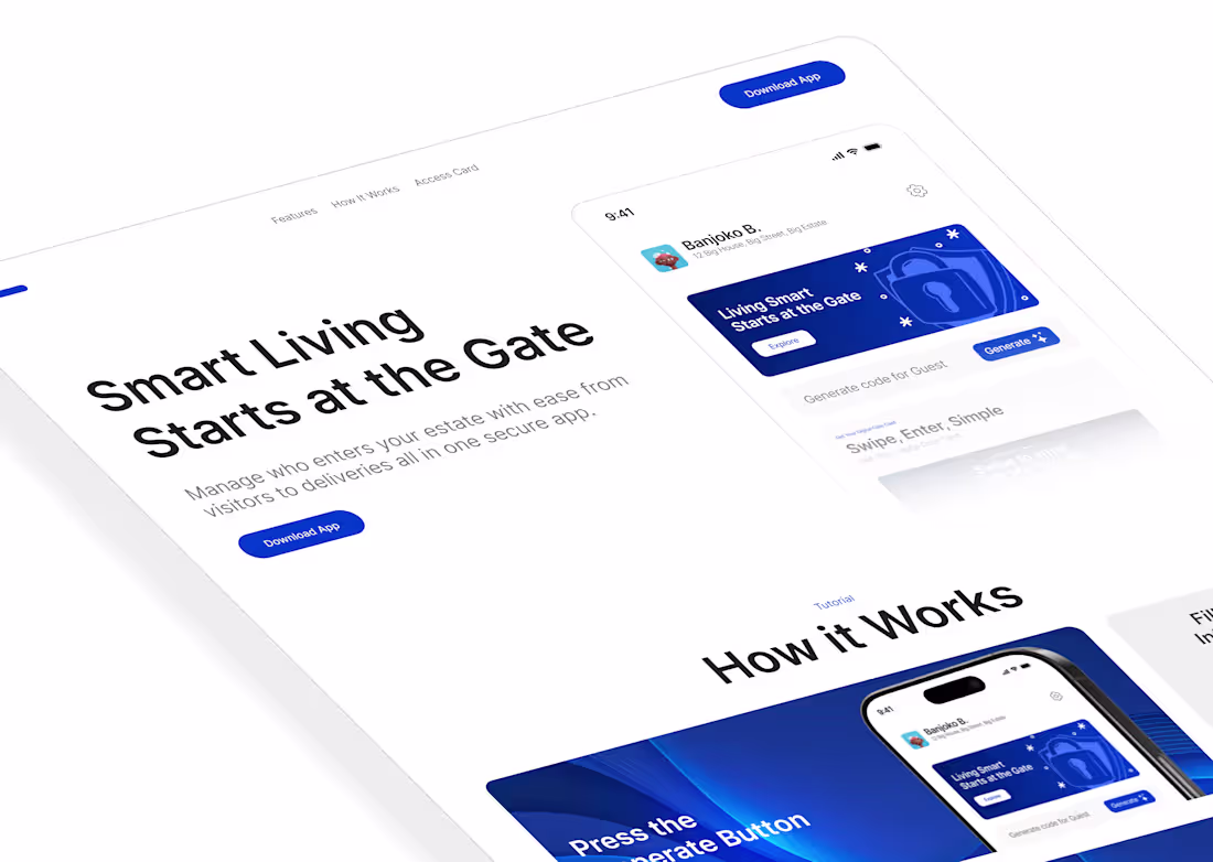 Cover image for Landing page for a New Estate Security App