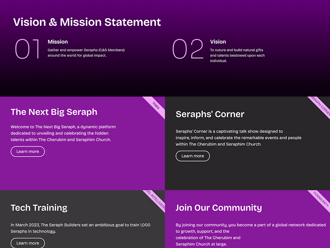 Cover image for The Seraph Builders - A Standard Religious Organization Website