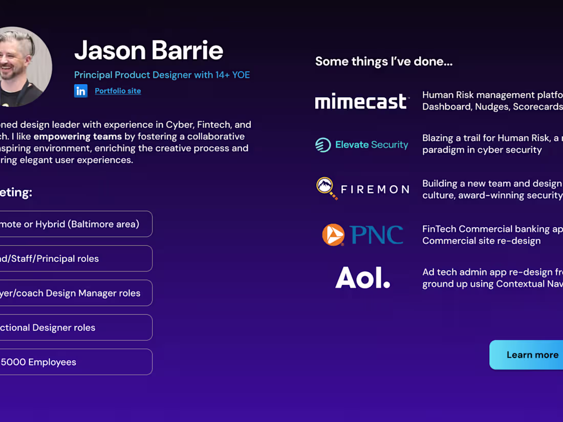Cover image for Product Designer - 12+ Years E2E UX Experience