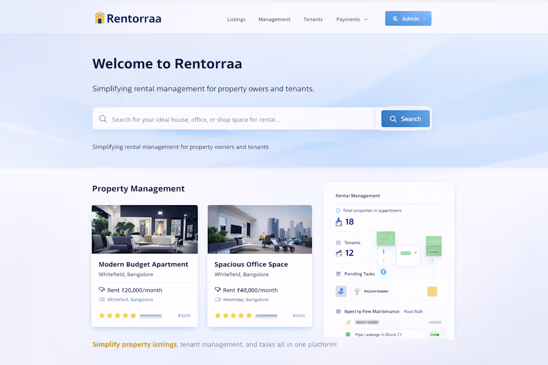 Cover image for Rentorra A web page for