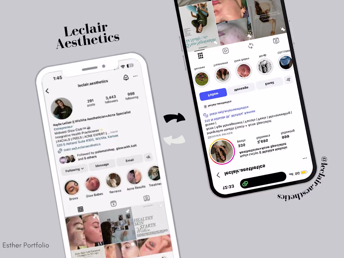 Cover image for Social Media Management for Leclair Aesthetics