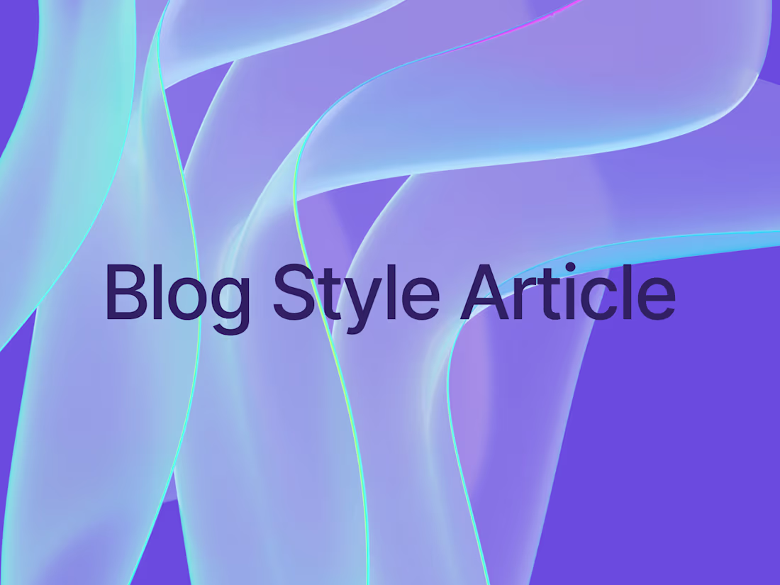Cover image for Blog Style Article 