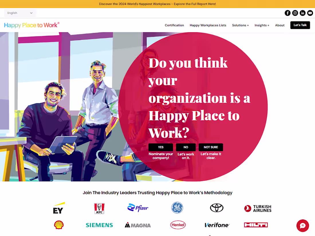 Cover image for Happy Place To Work Website Development