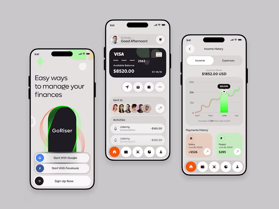 Cover image for  GoRiser - Internet Banking Mobile App