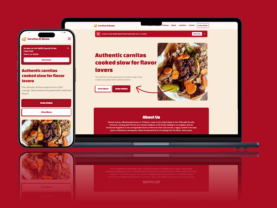 Cover image for Carnitas El Momo Website