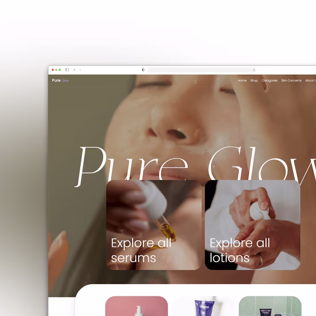 Cover image for Skincare Brand website design