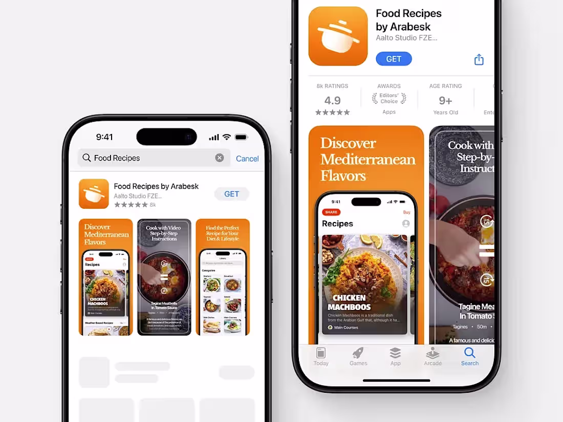 Cover image for Food Recipes App Screenshots
