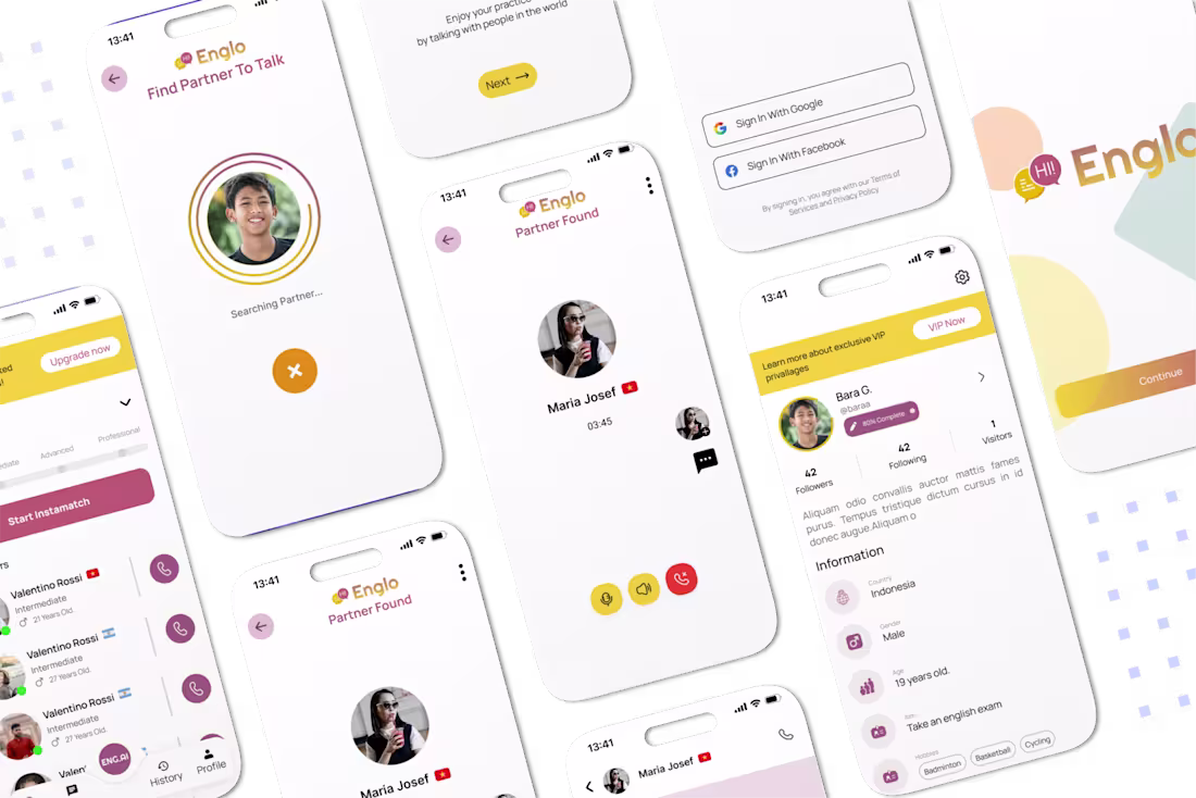 Cover image for UI/UX Design for Mobile English Learning App