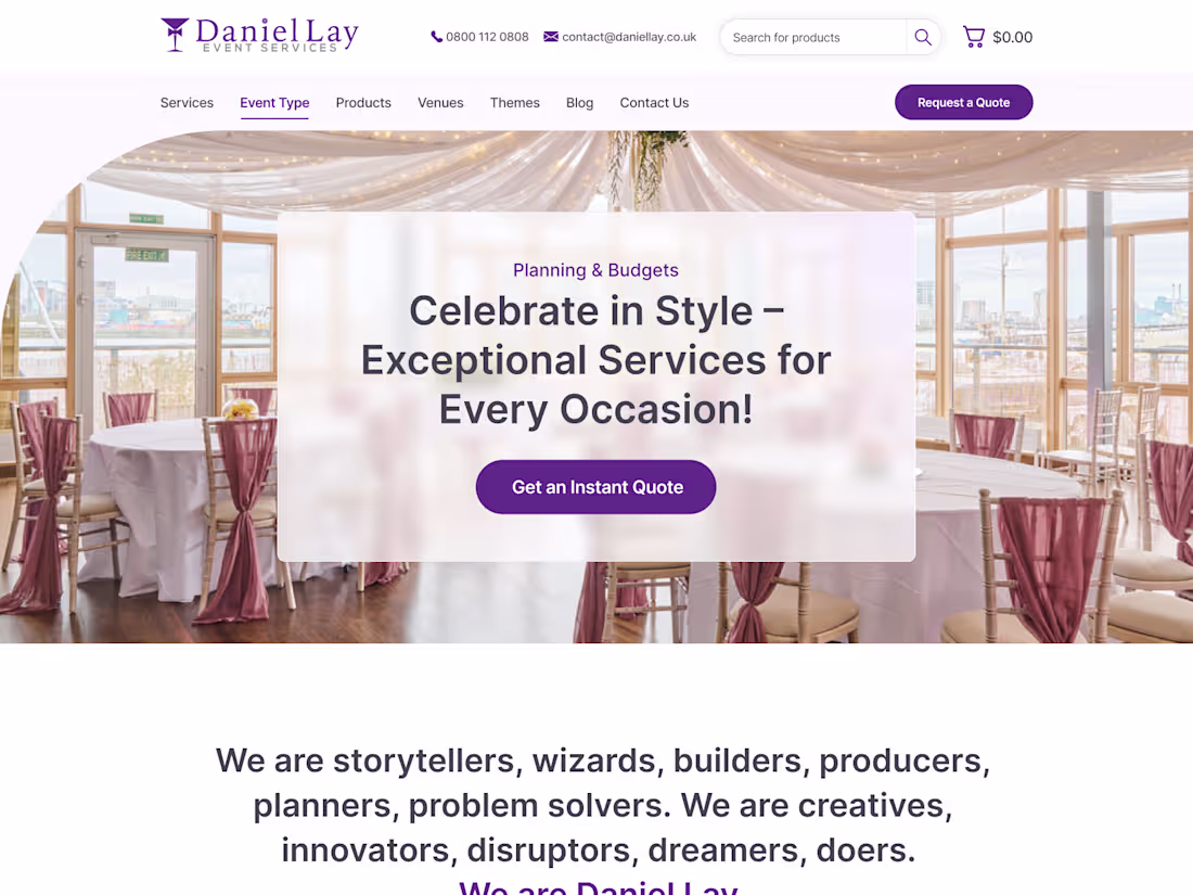 Cover image for Daniel Lay Event Services —
Website