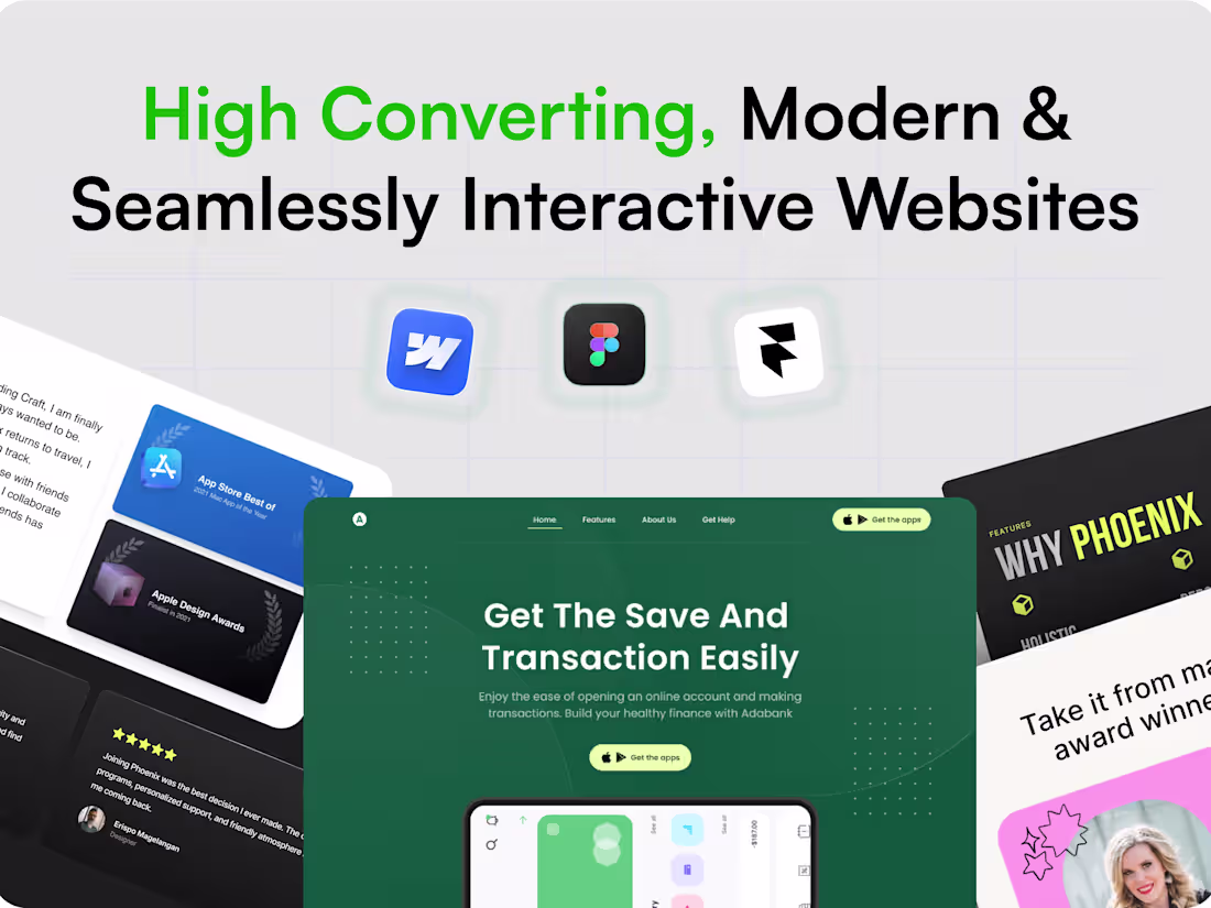 Cover image for I will develop seamless websites from Figma to webflow