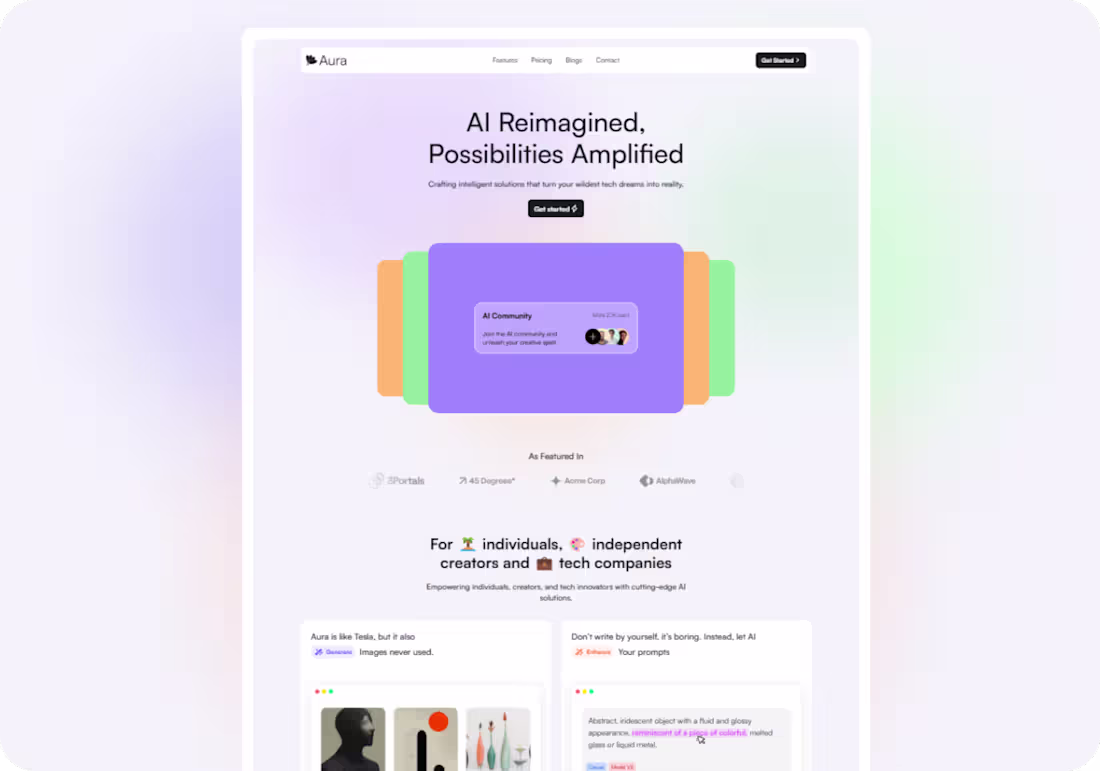 Cover image for AuraAI Website - Framer Design and Development