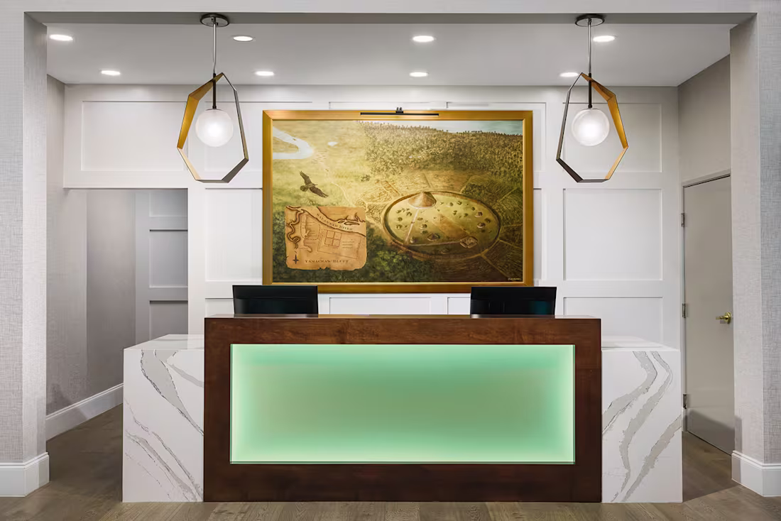 Cover image for Yamacraw Village Painting, The Bluff Hotel