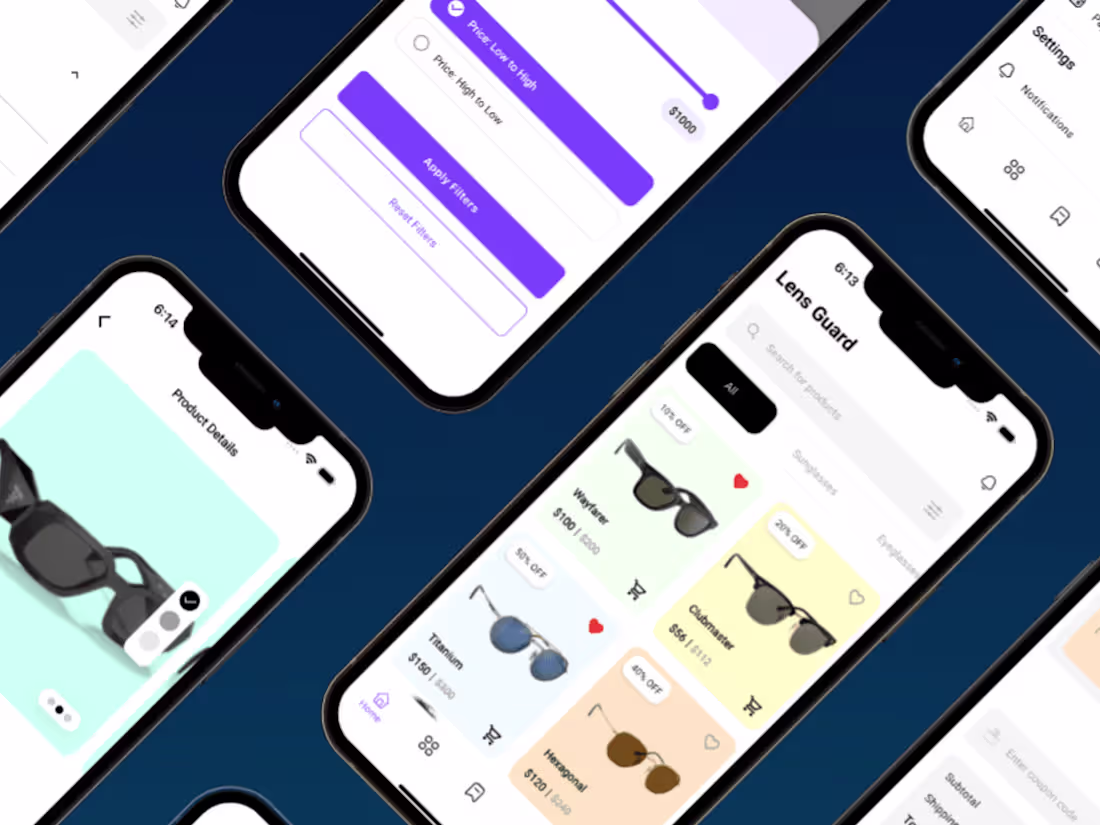 Cover image for Lens Guard - Flutter Premium Sunglasses E-commerce UI Kit