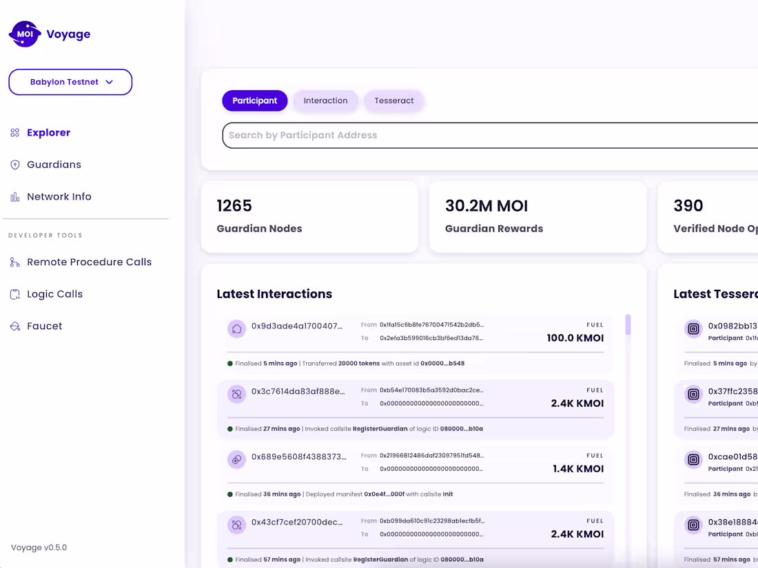 Cover image for Voyage: Explorer for MOI protocol
