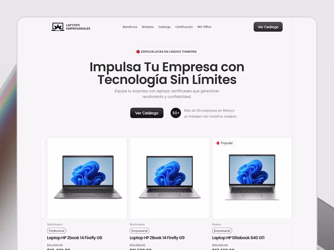 Cover image for Website ✦ Laptops Empresariales