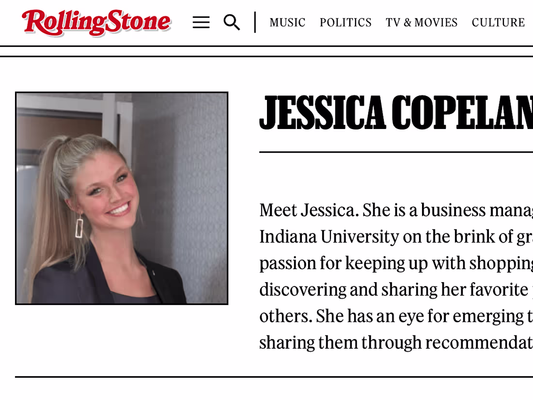 Cover image for Rolling Stone Writer Portfolio