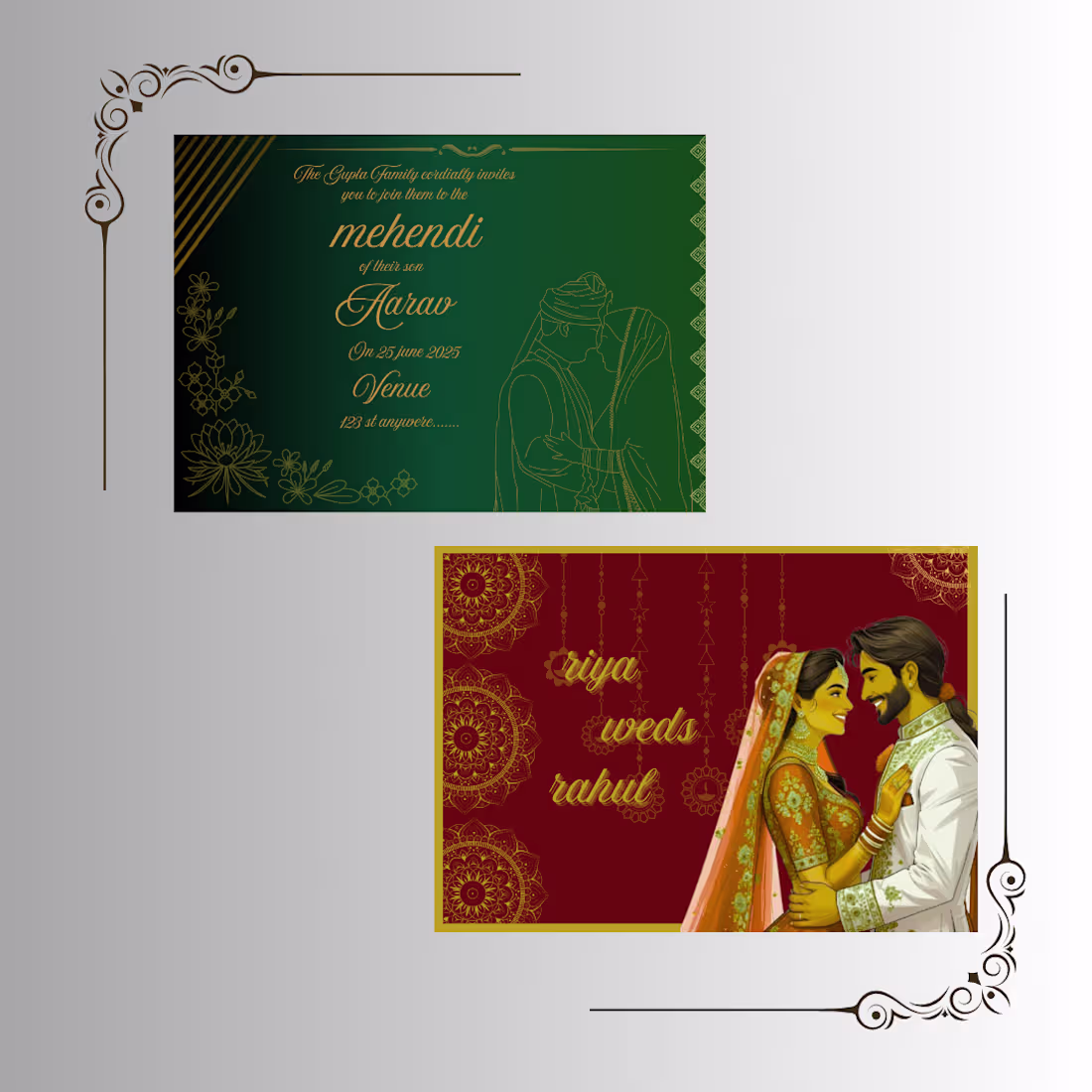 Cover image for Elegant Wedding Cards- Designed with Love.