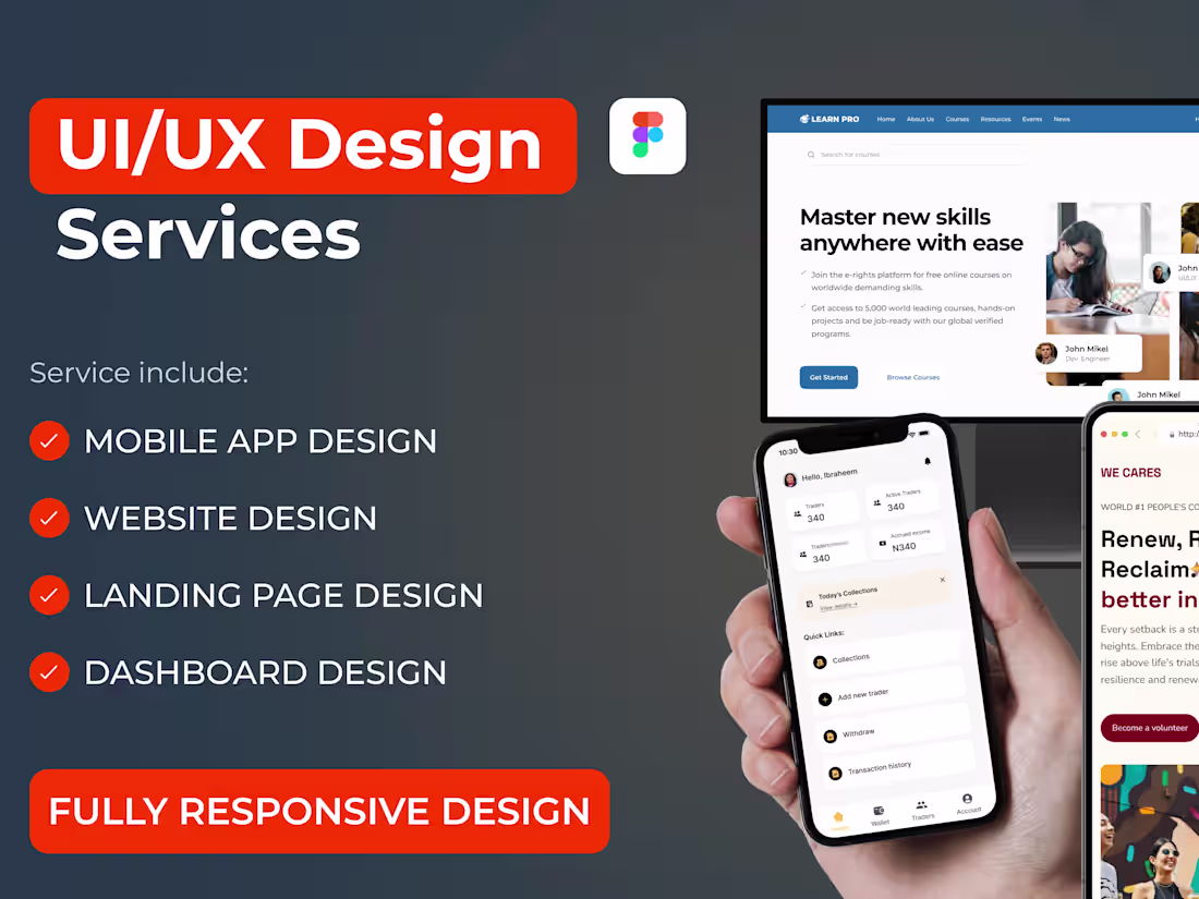 Cover image for I design Mobile App, Landing page, Website, Web app