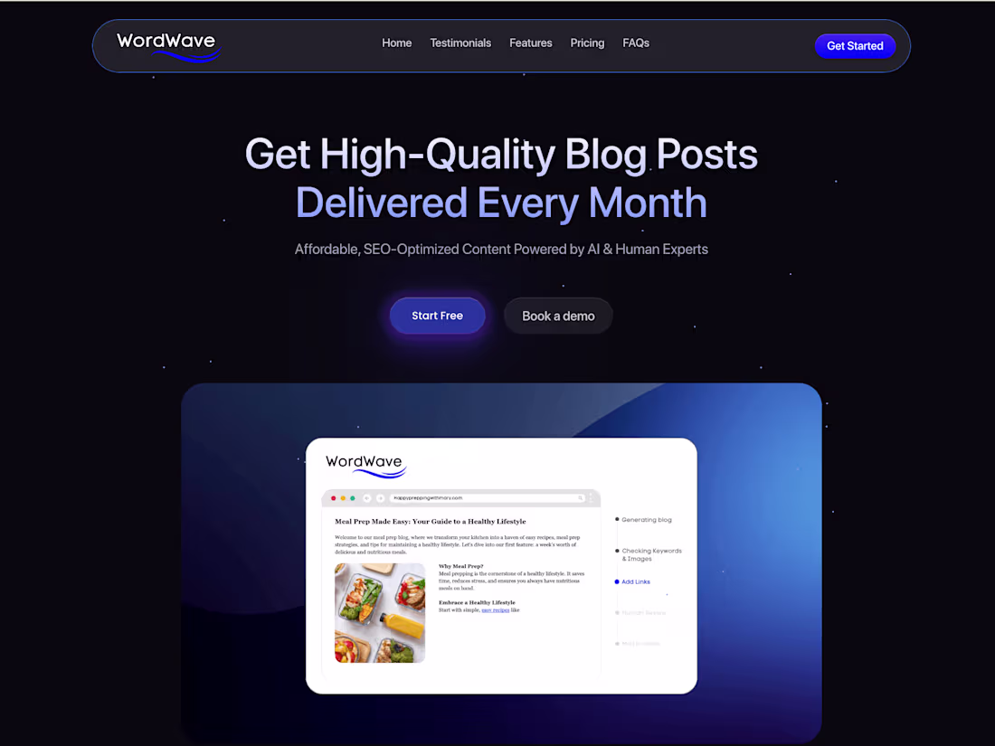 Cover image for WordWave Startup: Automating Human + AI Driven Content Creation