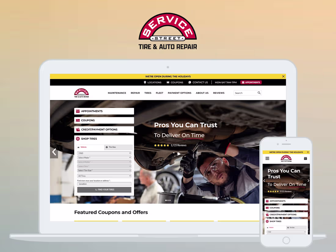 Cover image for Service Street Car Mechanic Website UX/UI Design
