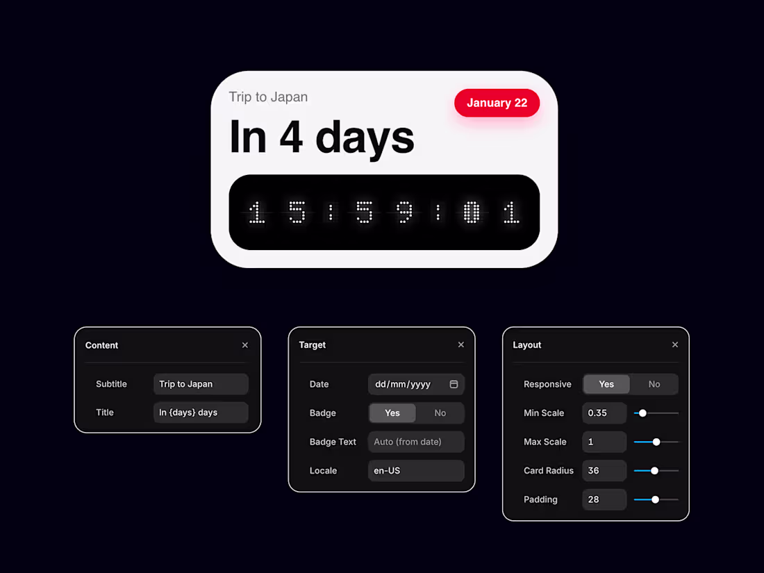 Cover image for Dot Matrix Countdown — A responsive dot-matrix
