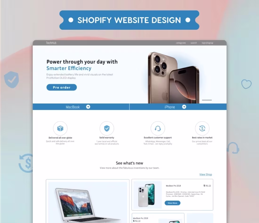 Cover image for Apple Product eCommerce Website for TechHub
