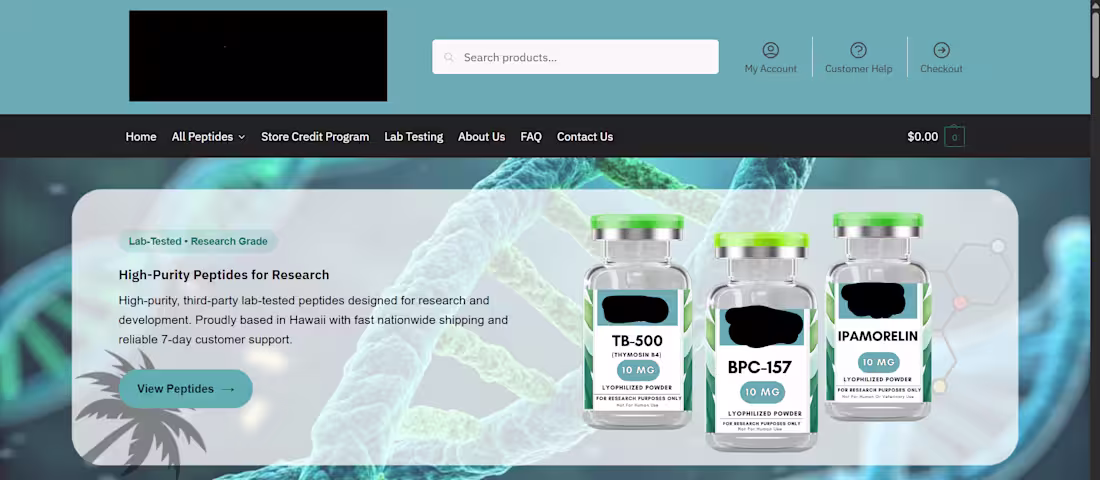 Cover image for Built a peptide brand site