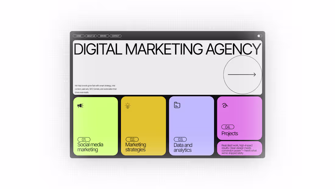 Cover image for Digital Marketing Agency Interface Design