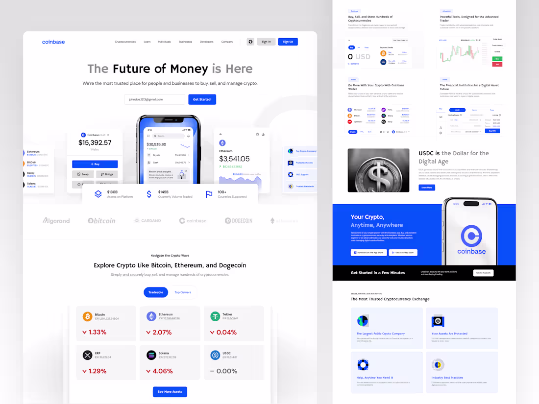 Cover image for Coinbase Crypto - Website Redesign